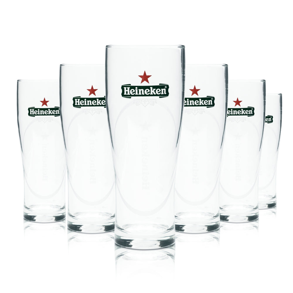 6x verre Heineken 0,5 l, gobelet à bière, verres calibrés pour la restauration, Beer NL Calibrated