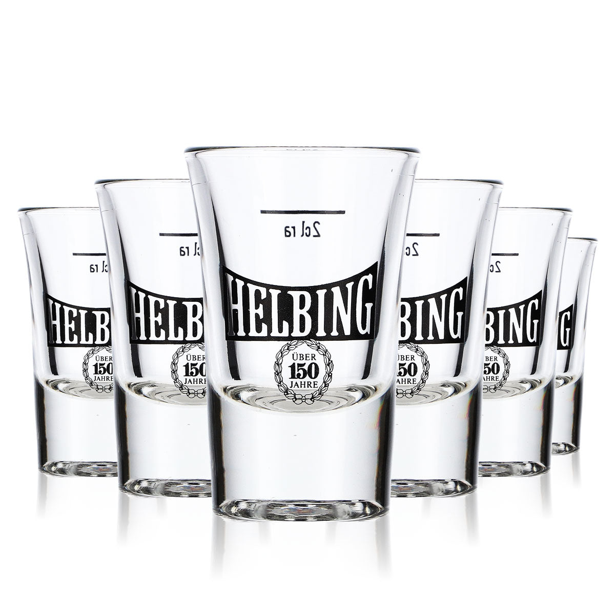 6x Helbing  Verre à shot Stamper en forme de verre à pied Design 150 ans Exclusive – Vue 5