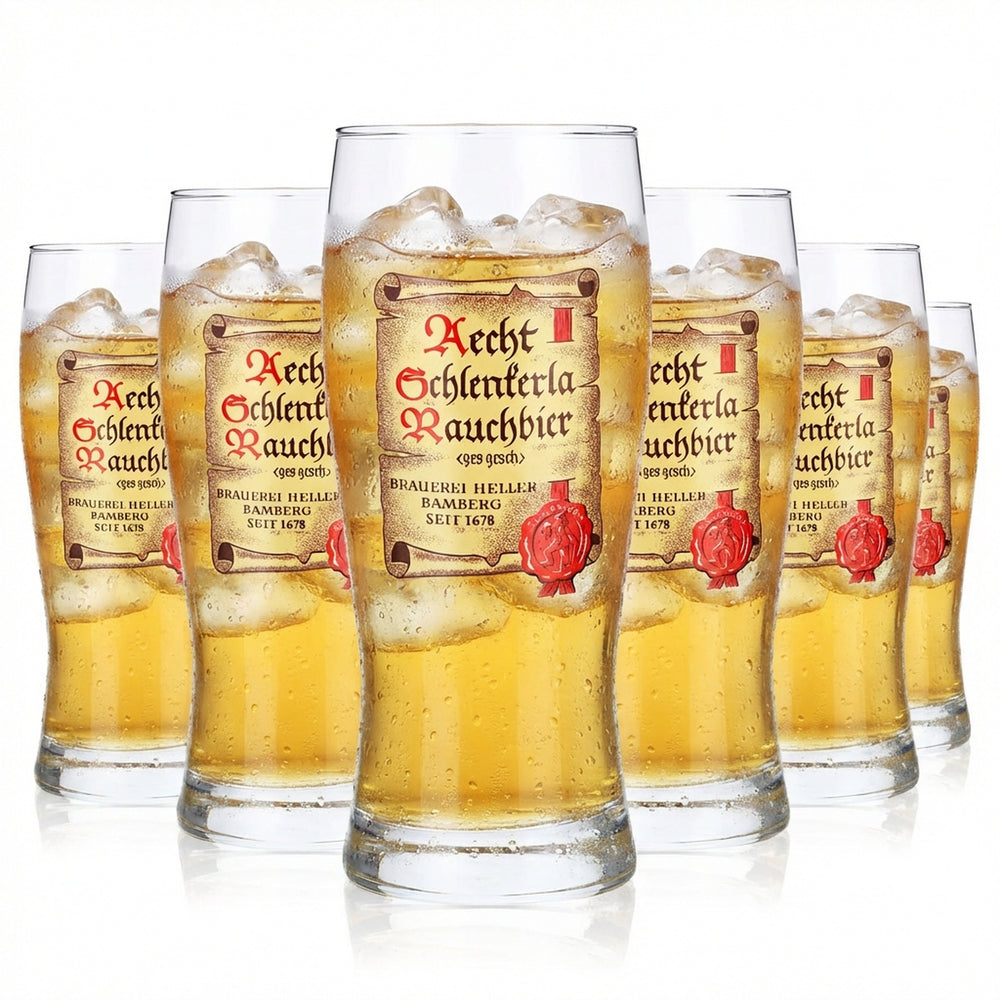 6 verres à bière clairs 0,25 l Verres à bière Tulip Verres à pied Rouleau