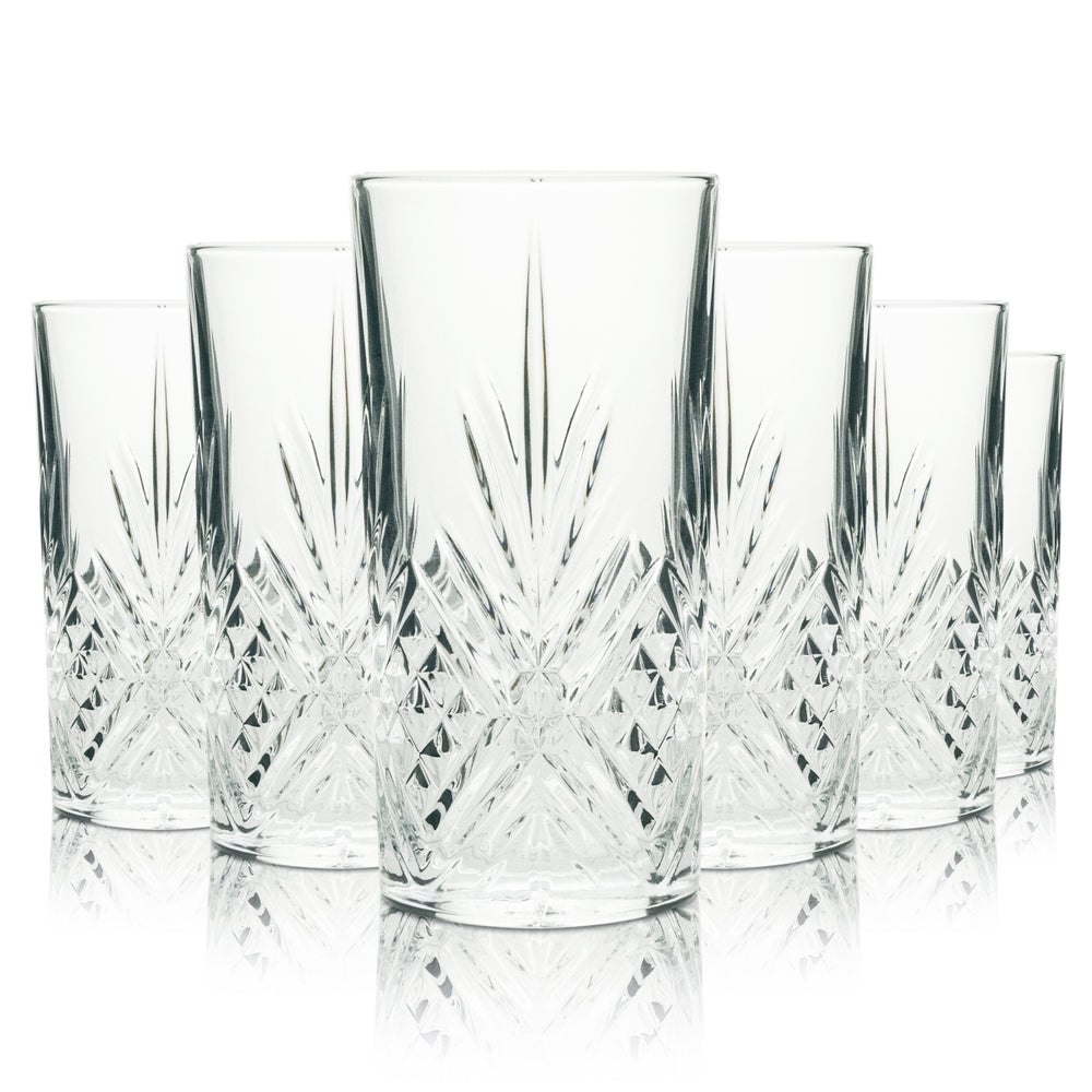 6 verres Hendricks 0,3 l Gin Tonic Longdrink Relief Cristal Verres à cocktail élégants