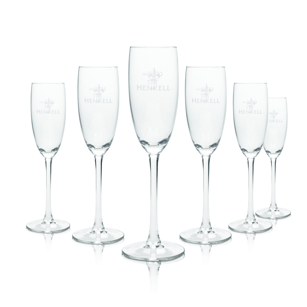6x Verres à champagne Henkell 0,1 l Flûtes à pied Verres en chêne Gastro Tulipe Coupe Prosecco Bar