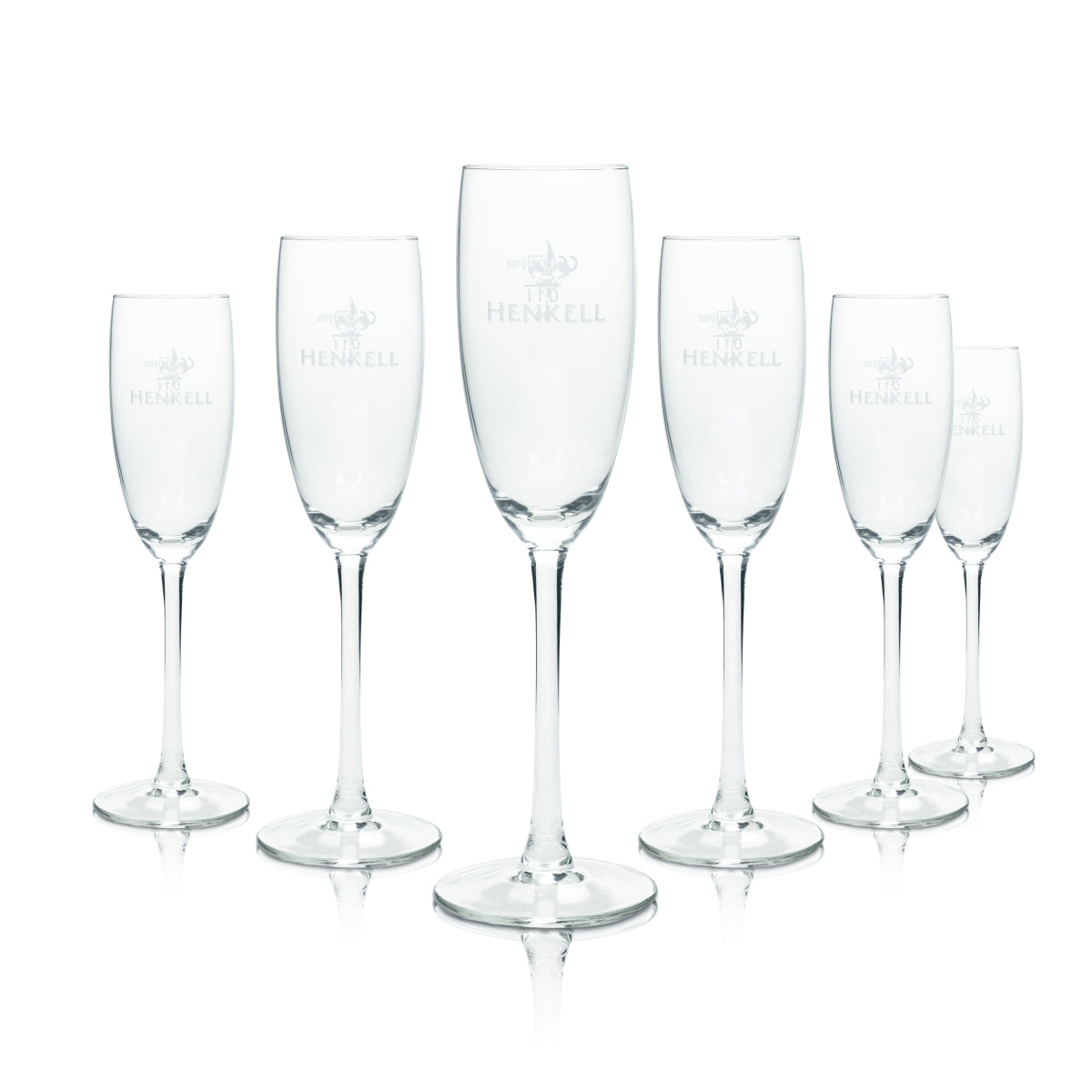 6x Verres à champagne Henkell 0,1 l Flûtes à pied Verres en chêne Gastro Tulipe Coupe Prosecco Bar