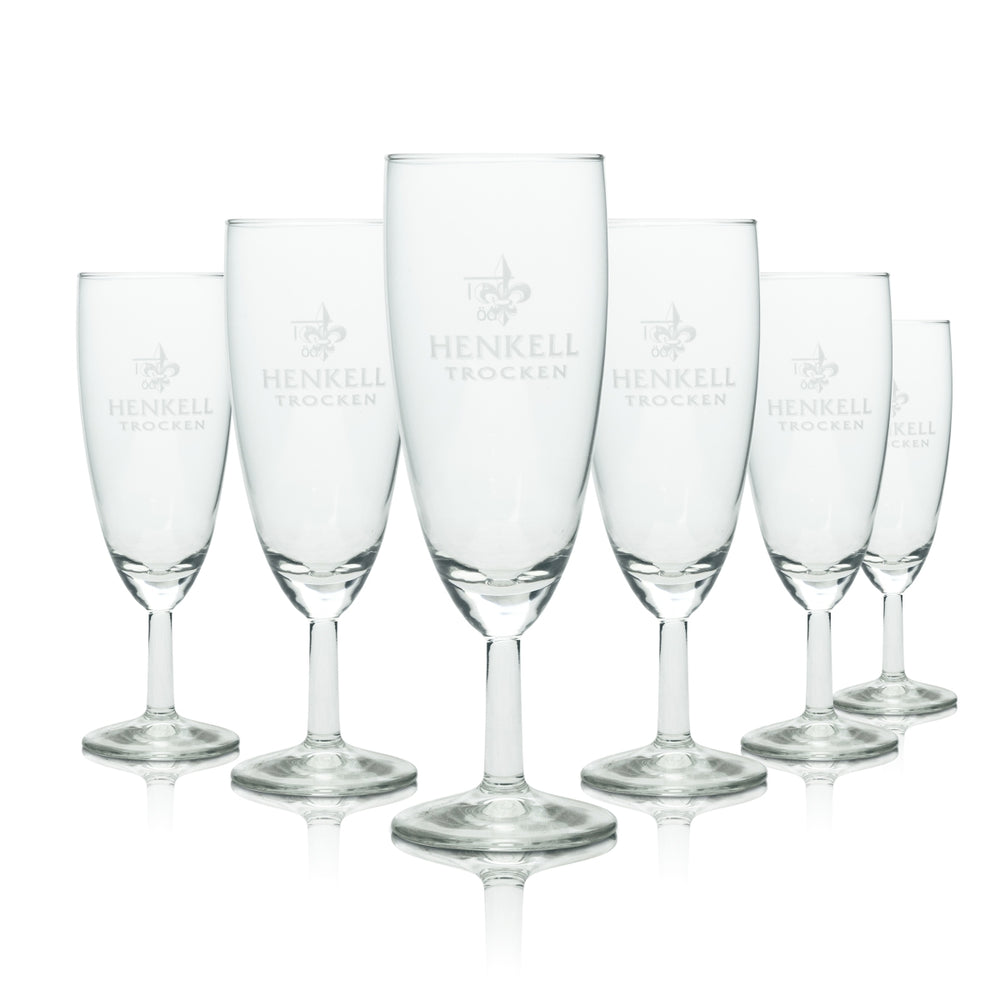 6 flûtes à champagne Henkell Trocken 0,1 l, verres à champagne, coupe à prosecco
