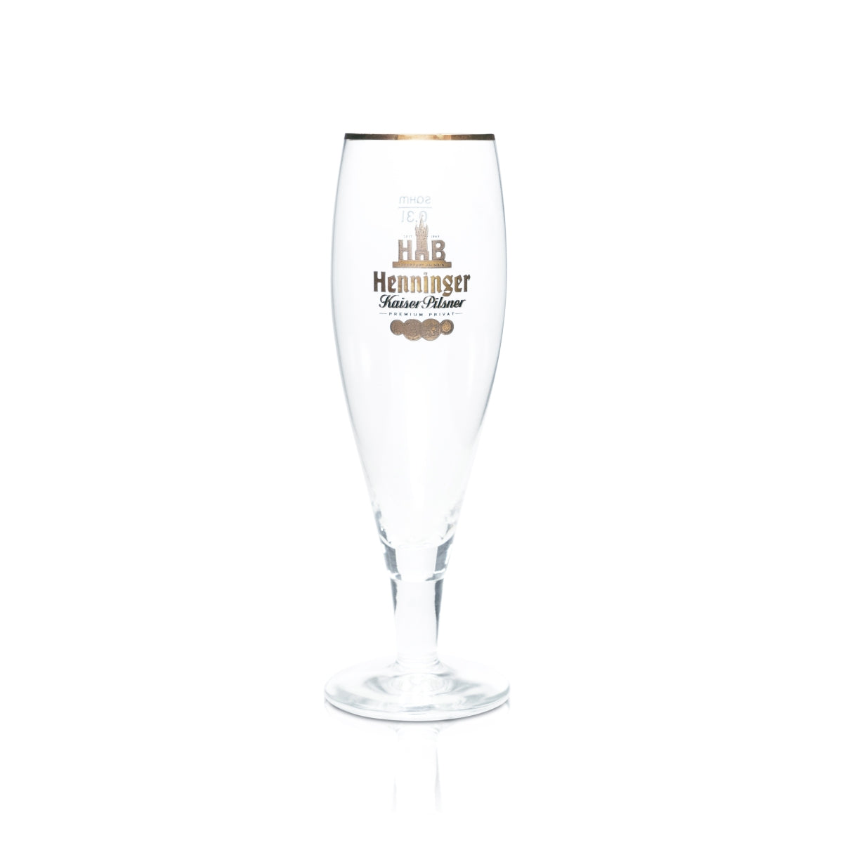 6 verres à bière Henninger 0,3 l, forme tulipe, bord doré, verres gastronomiques, brasserie, bar – Vue 4