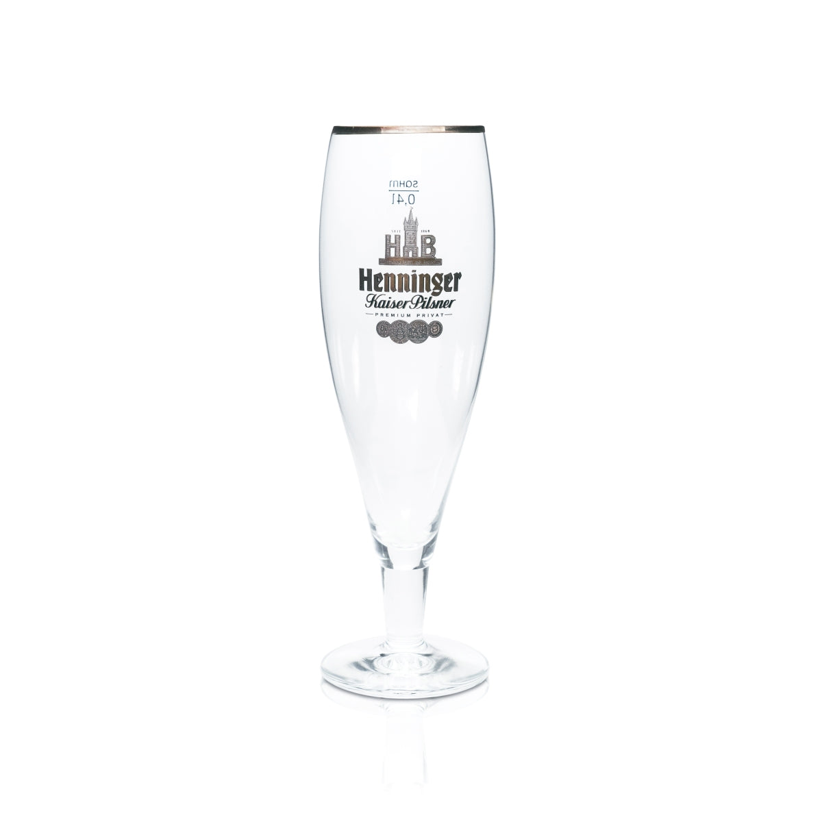 6 verres à bière Henninger 0,4 l, forme tulipe, bord bronze, verres gastronomiques, brasserie Bräu – Vue 4