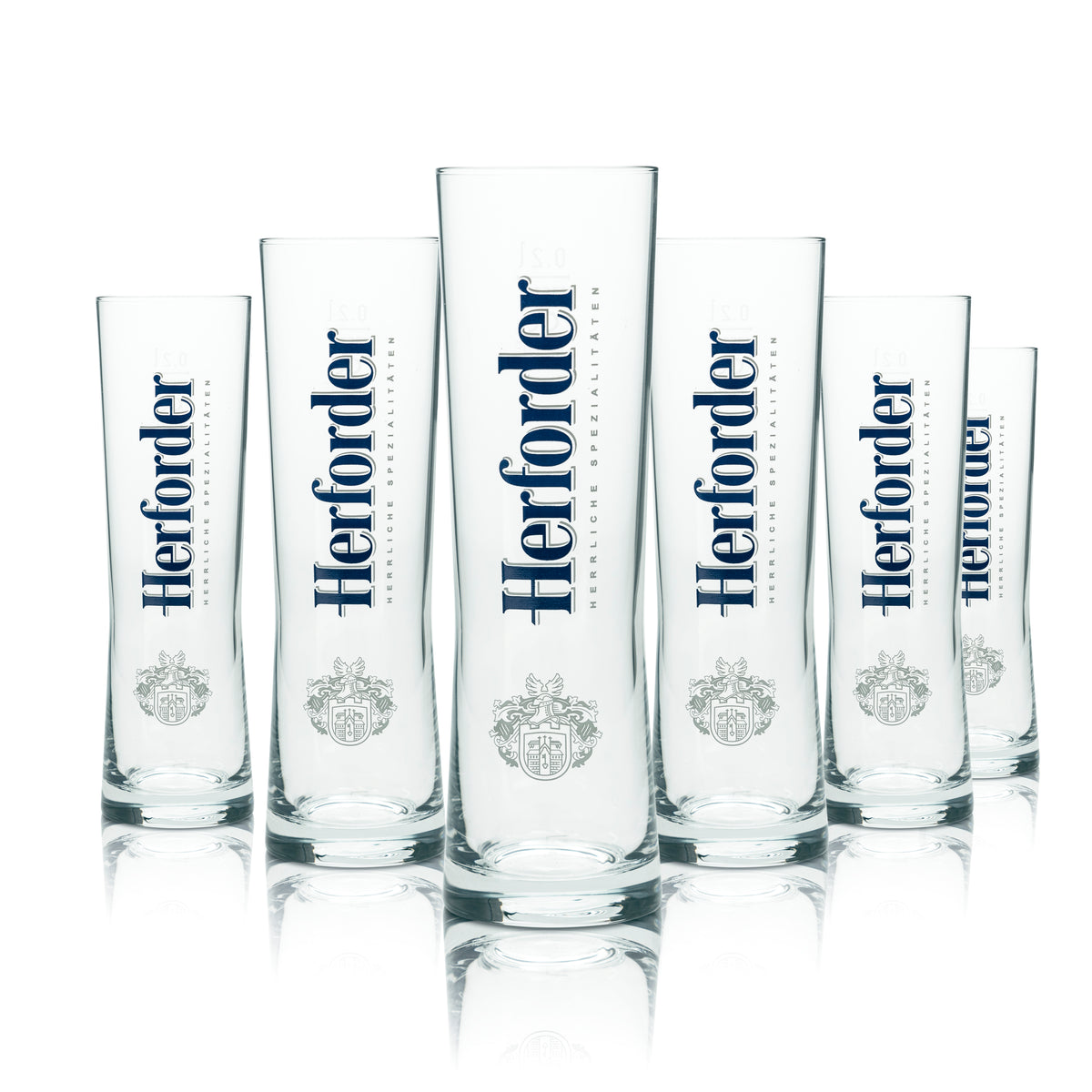 6 verres à bière Herforder 0,2 l, forme cylindrique, forme coupe, verres à pils, brasserie, bar, restauration – Vue 4