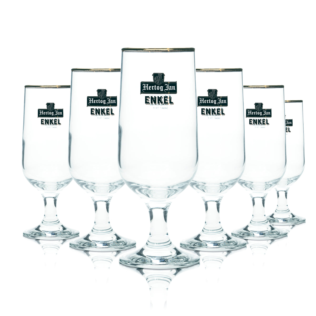 6 verres à bière Hertog Jan 0,25 l, forme tulipe, bord doré, Pays-Bas, artisanat – Vue 4