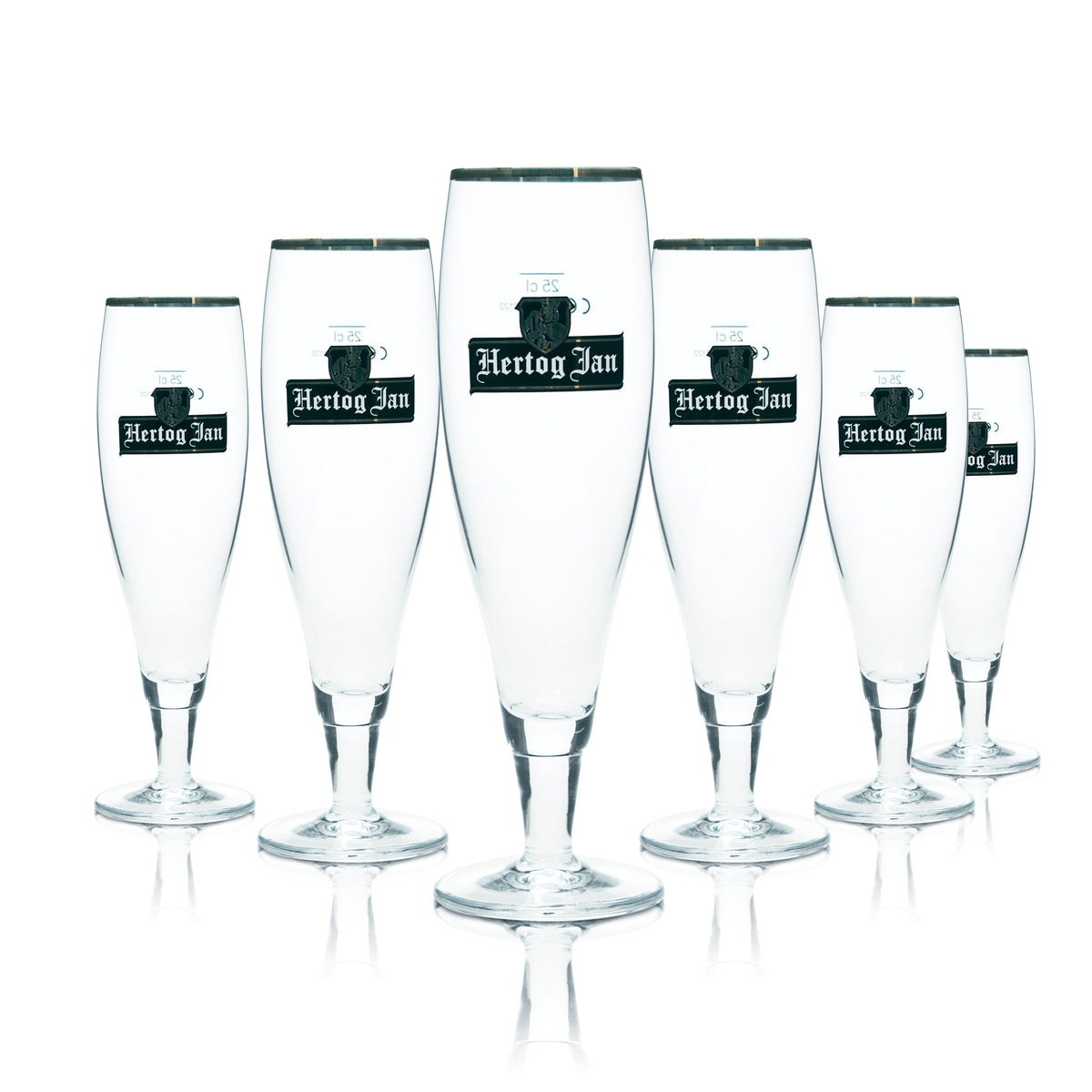 6 verres à bière Hertog Jan 0,25 l, forme tulipe, bord doré, verres gastronomiques, bar, artisanat – Vue 4