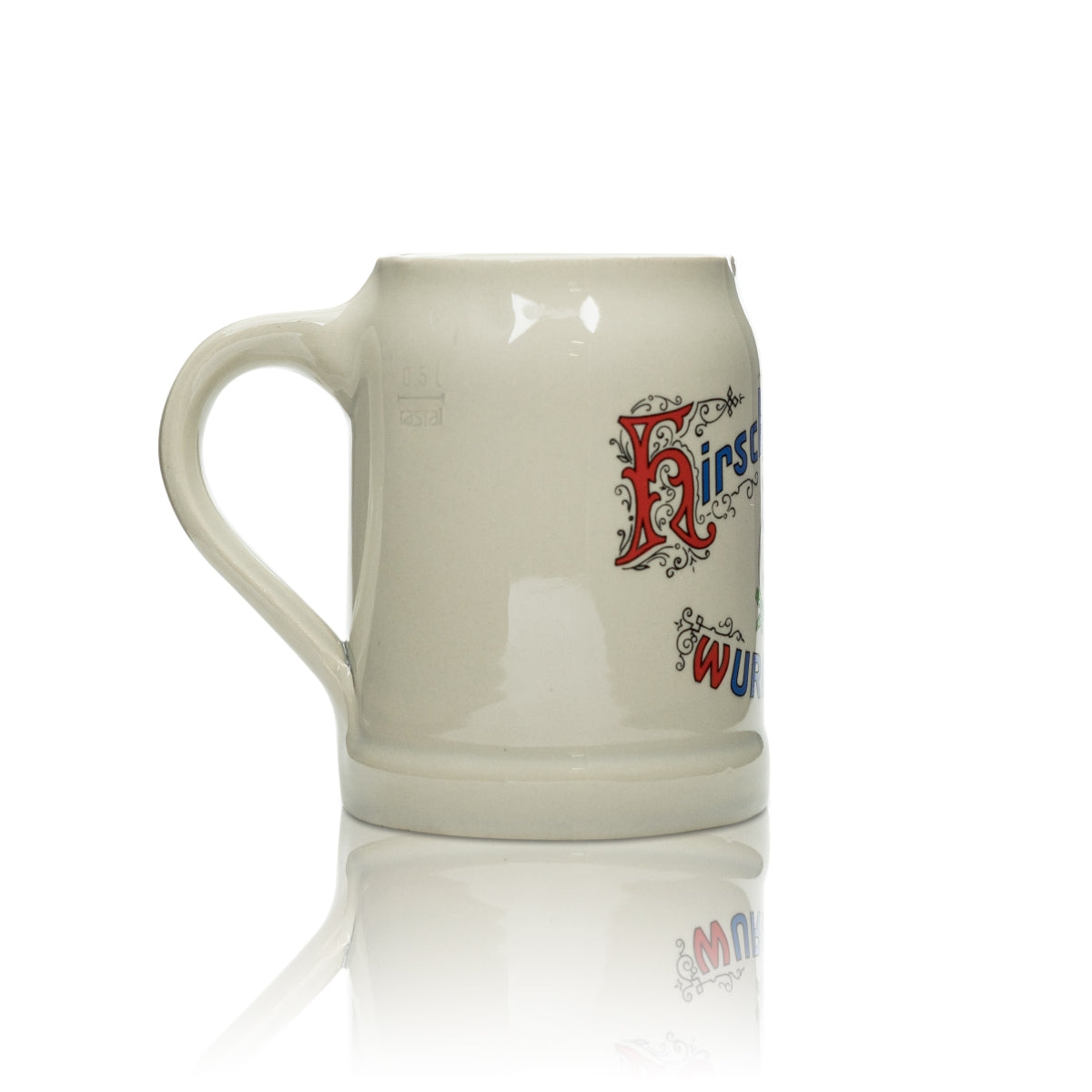 6 verres à bière Hirsch Bräu 0,5 l en terre cuite avec anse et vers Wurmlingen Verres Seidel Chopes Brasserie – Vue 3