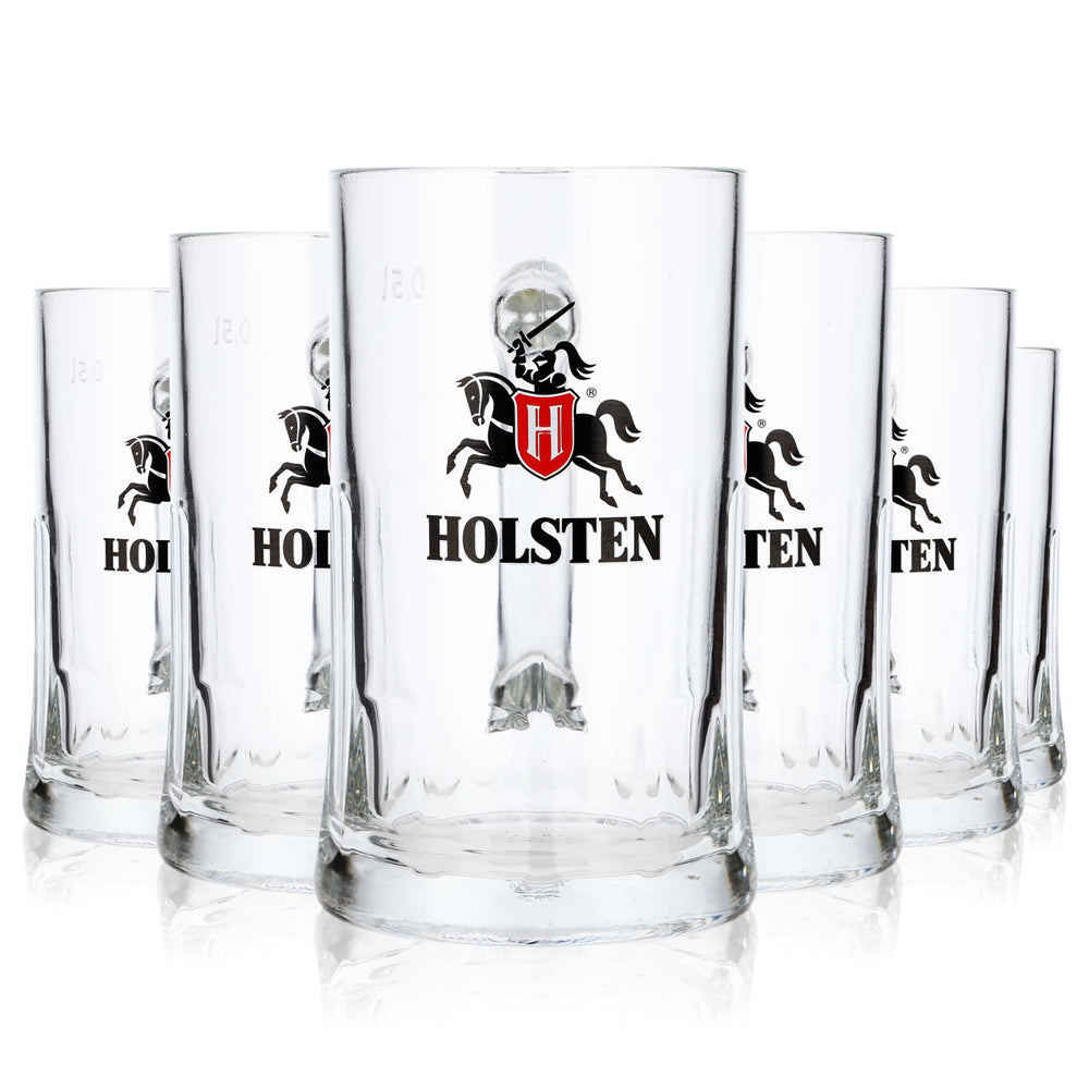 6 verres à bière Holsten de 0,5 l avec grand logo Sahm Salzburg (lot de 6)