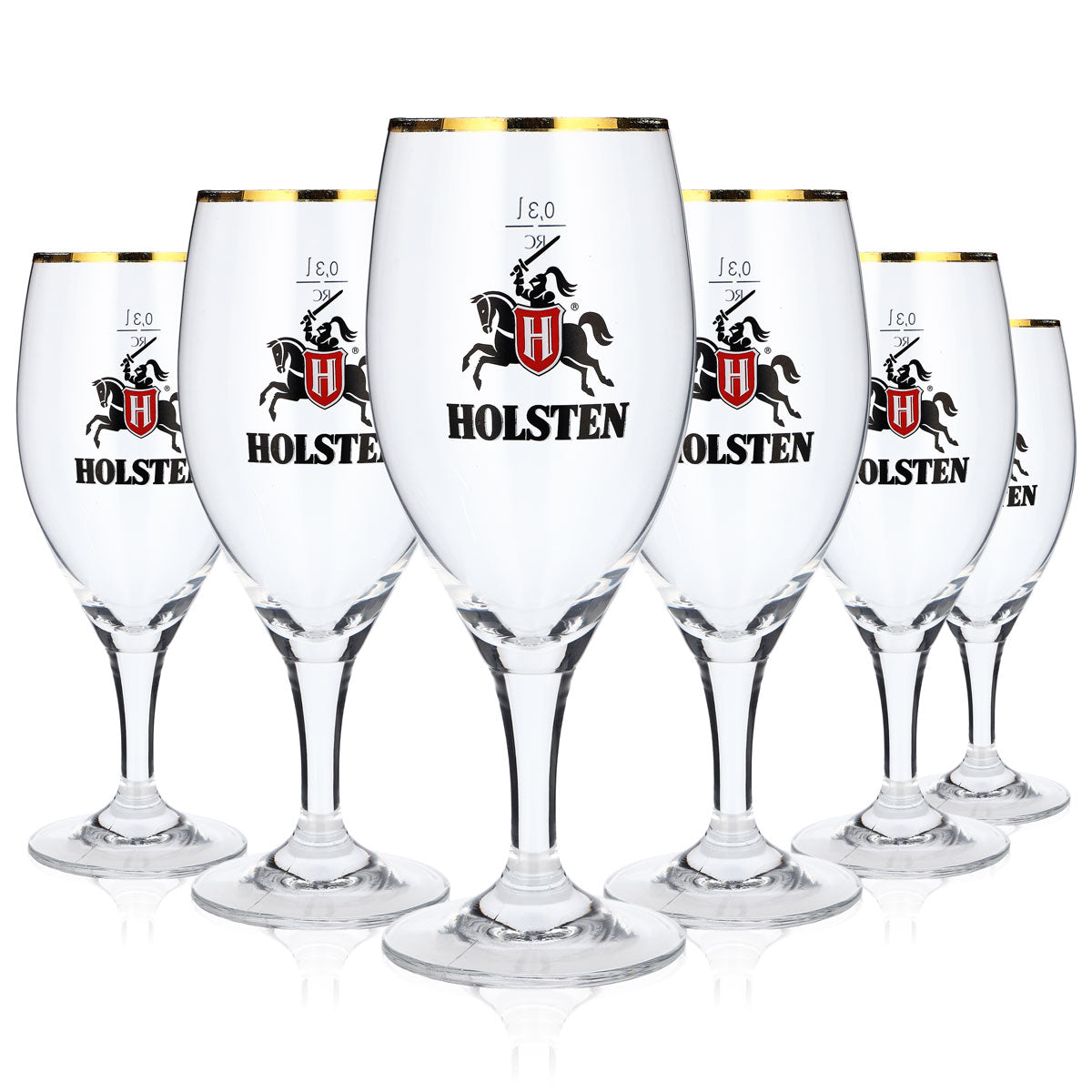 6 verres à bière Holsten  Verres à bière 0,3 l Verres à pied bord doré Ritzenhoff – Vue 5