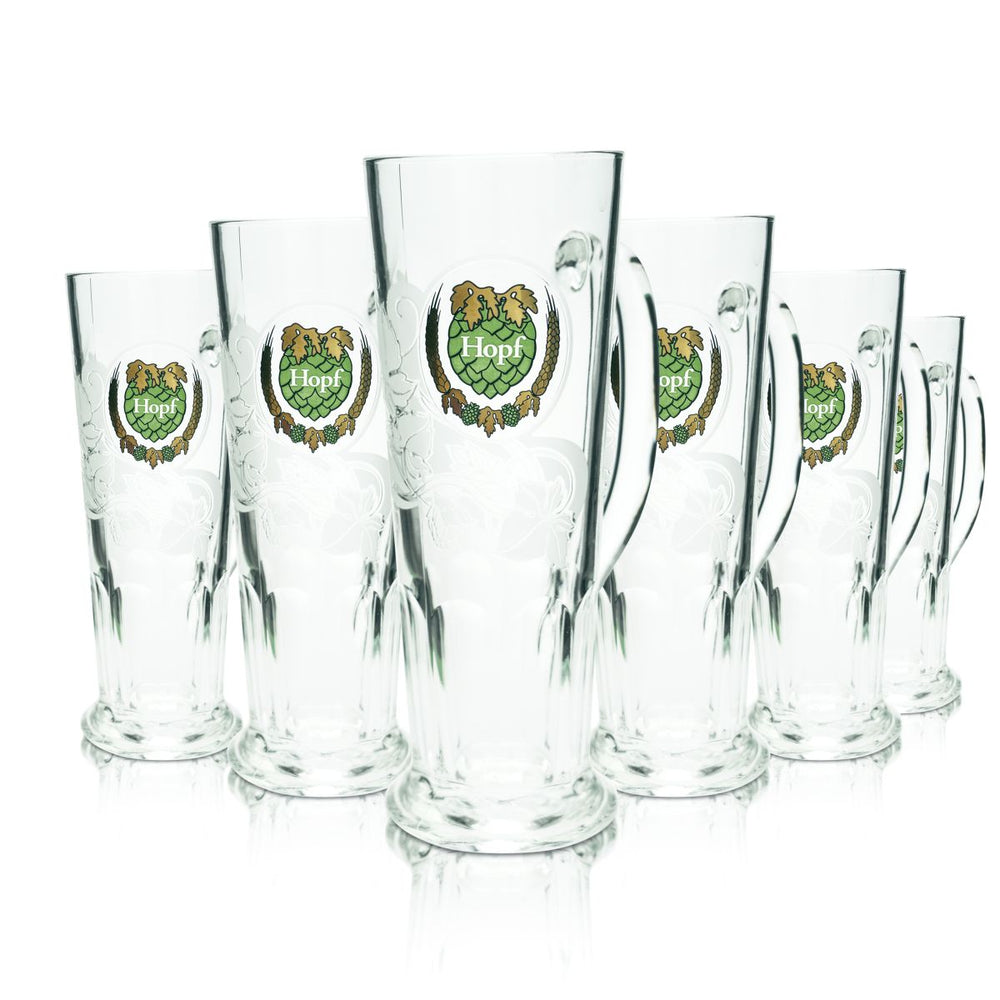 6 verres à bière Hopf 0,5 l Verres profilés Design Chopes à bière Verres à bière Set Brasserie