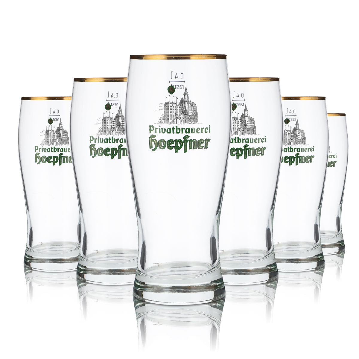6x Höpfner verre 0,4l bière Willi gobelet set de verres brasserie Karlsruhe Gastro