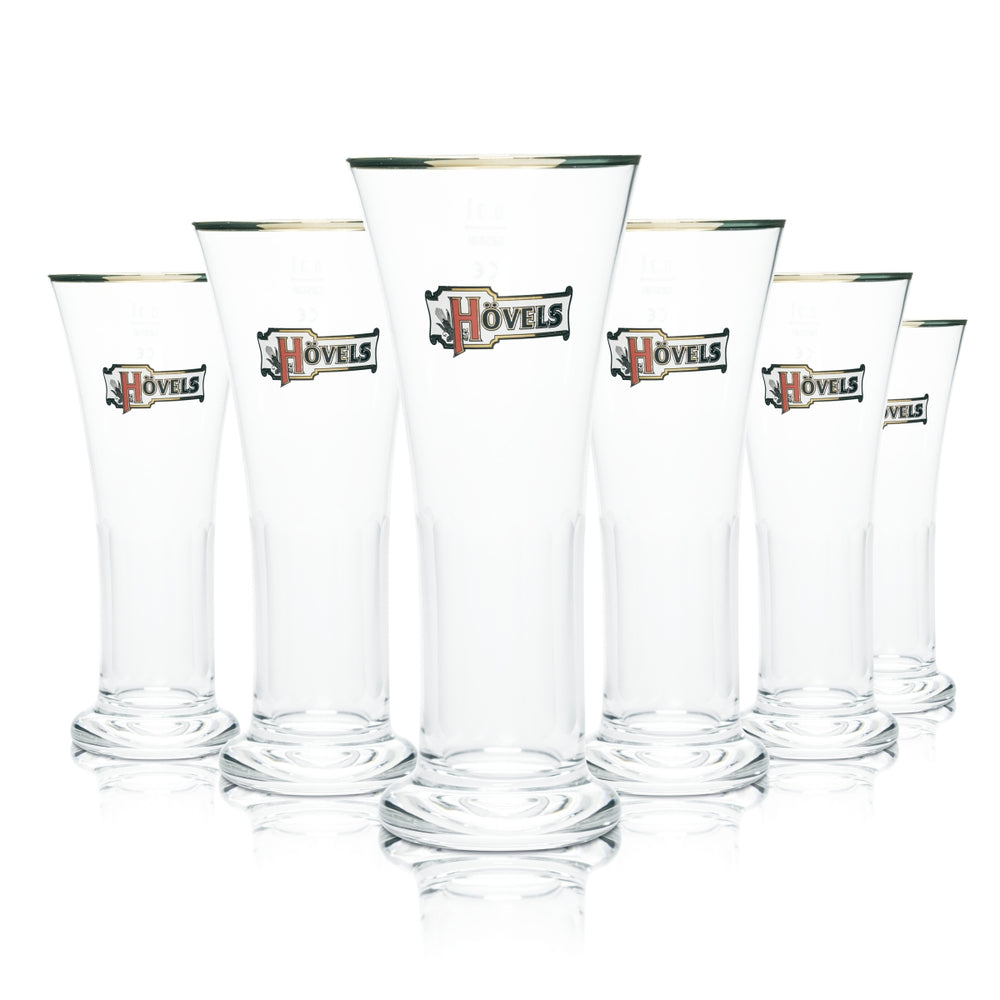 6x verres Hövels 0,3 l, coupe à bière, bord doré, verres Viktoria, brasserie Dortmund