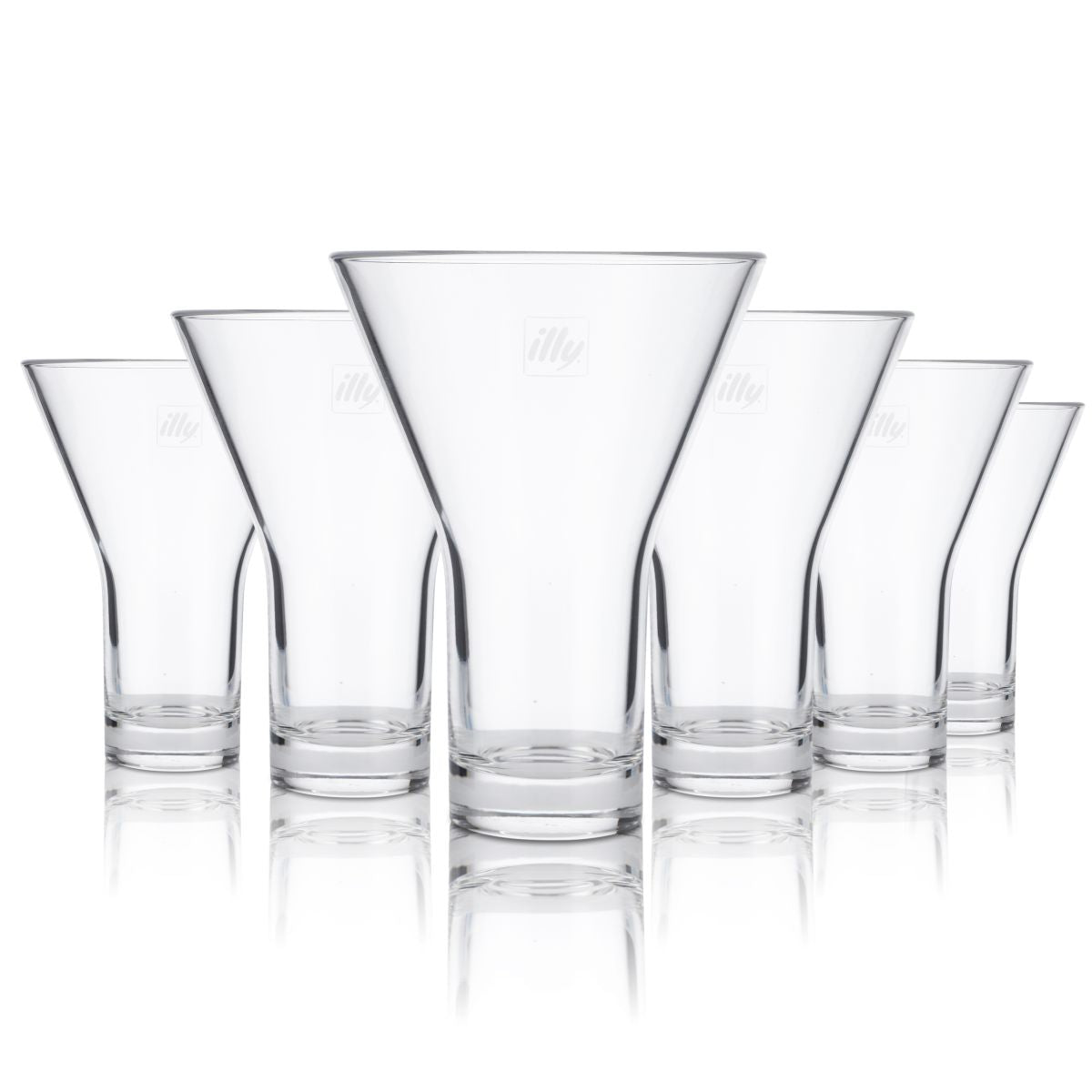 6x Illy verre 0,34l tasse à café VForm Espresso Moka Italie Gastro Café Bistro