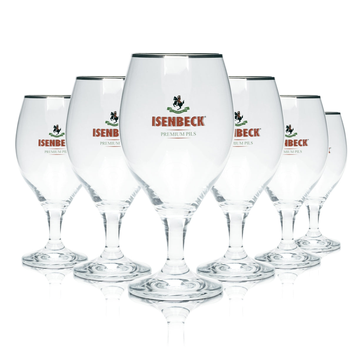 6 verres à bière Isenbeck 0,4 l, forme tulipe, verres à pils, verres à pied, brasserie, verre à bière, bar à bière
