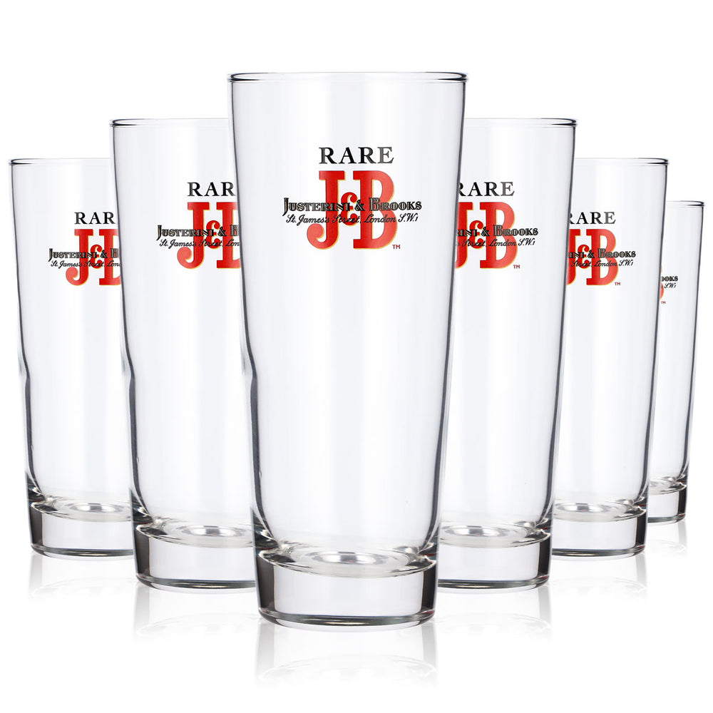 6 verres à whisky J&B de 0,25 l, verres à long drink Justerini & Brooks LDG (lot de 6)