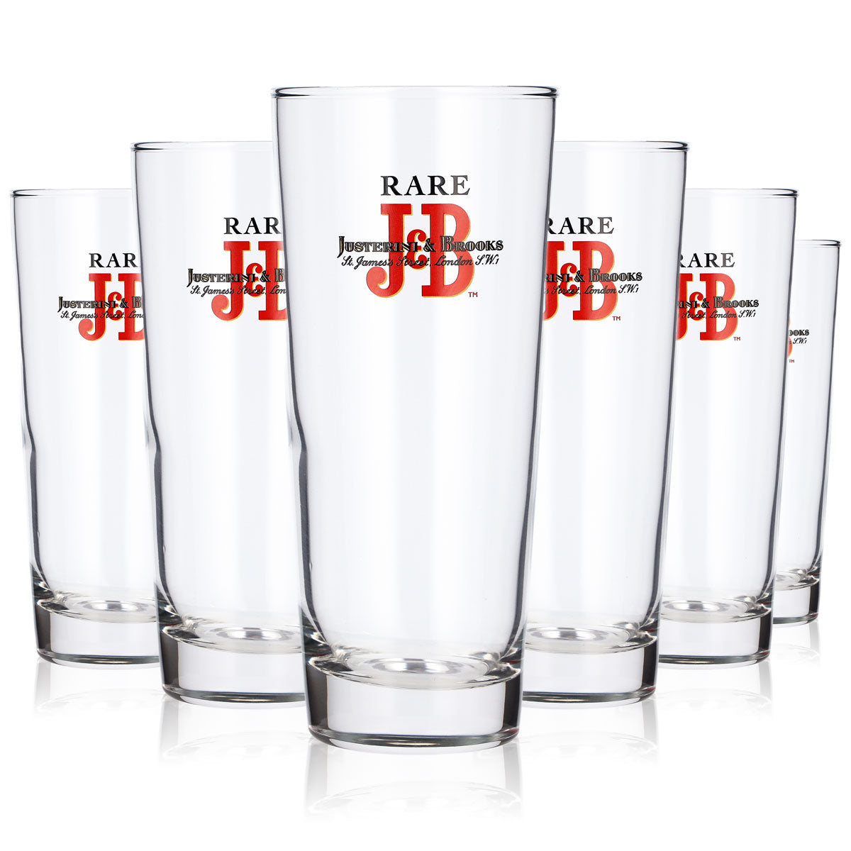 6 verres à whisky J&B de 0,25 l, verres à long drink Justerini & Brooks LDG (lot de 6)