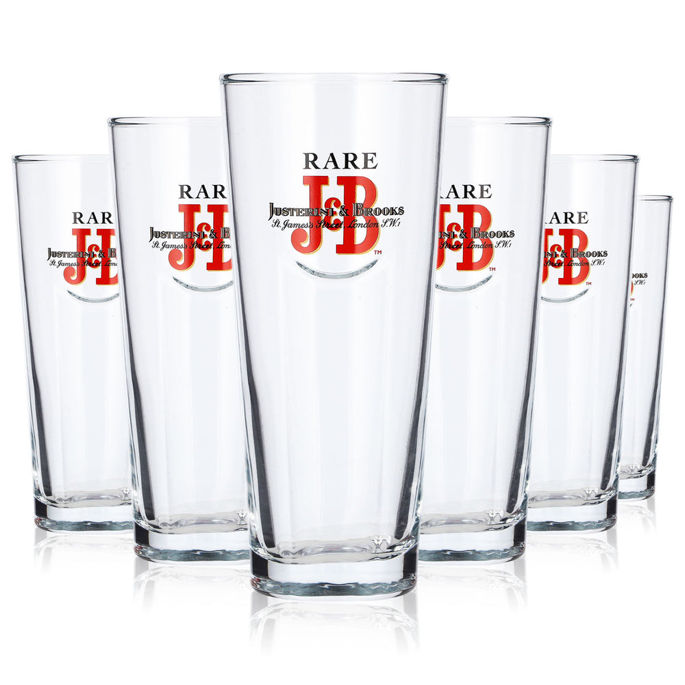 6 verres à whisky J&B de 0,2 l, verres à long drink Justerini & Brooks LDG (lot de 6)