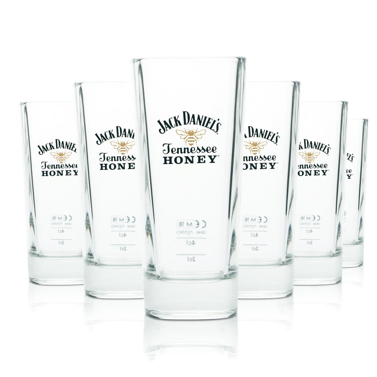 6 verres Jack Daniels 0,35 l pour whisky long drink Tennessee Honey