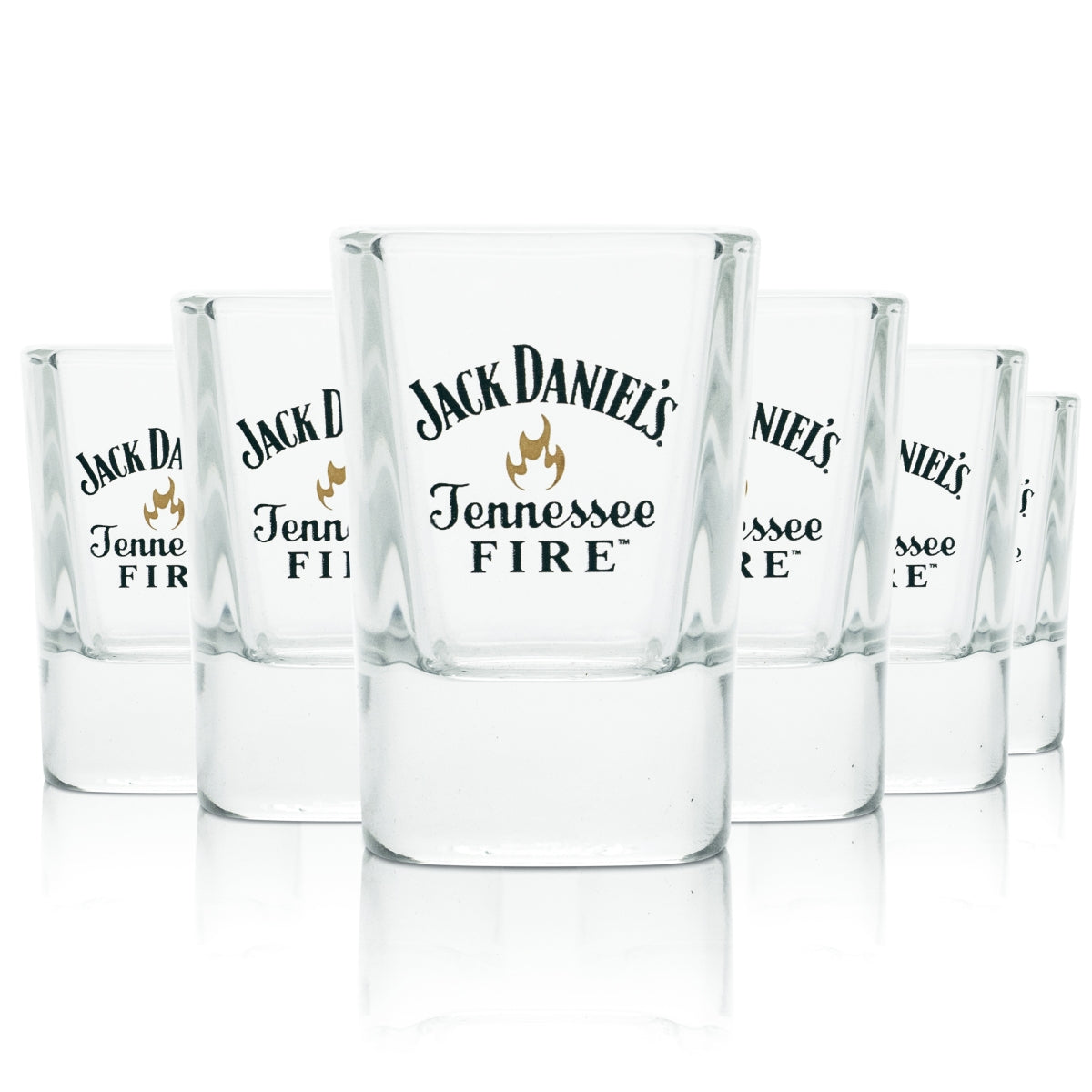 6 verres Jack Daniels 5 cl Whiskey Verres à shot Stamper Tennessee Fire Lynch