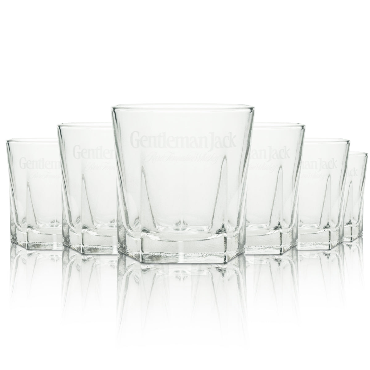 6 verres à whisky Jack Daniels Gentleman Jack, pentagonaux, blancs