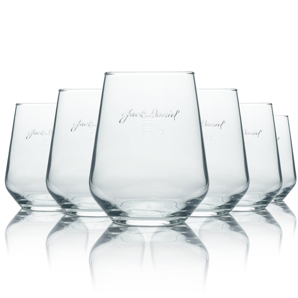 6 verres à whisky Jack Daniels avec logo en relief