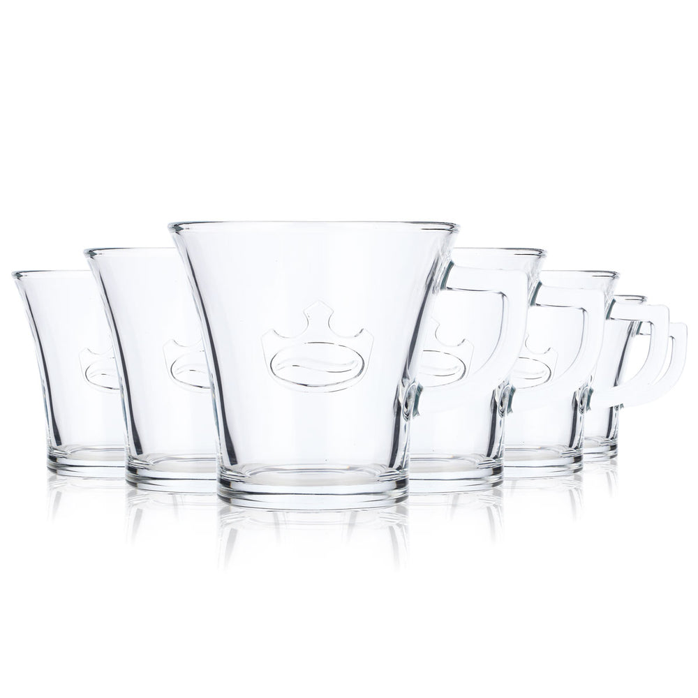 6x Jacobs Café Verre 0,2 l Tasse à café Tasse Americano Cup Relief