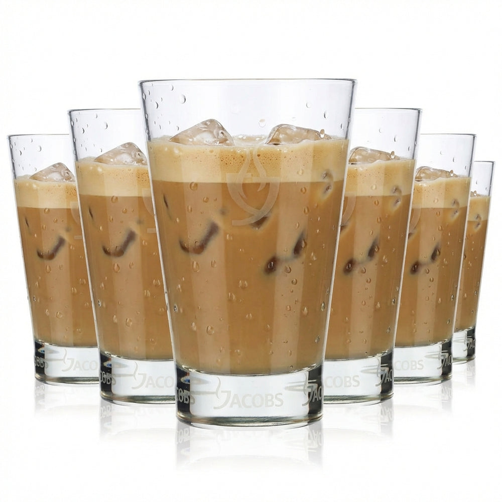 6 verres à café Jacobs Verre à latte Verre à cappuccino 0,28 l Logo satiné