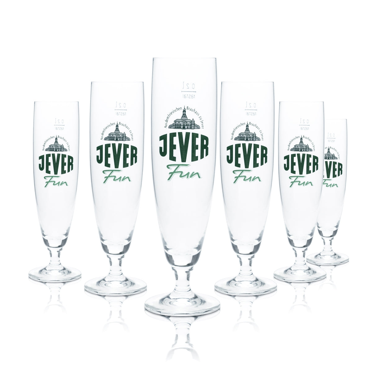 6 verres à bière Jever 0,2 l, forme tulipe, sans alcool, Pilsener Gastro Fries