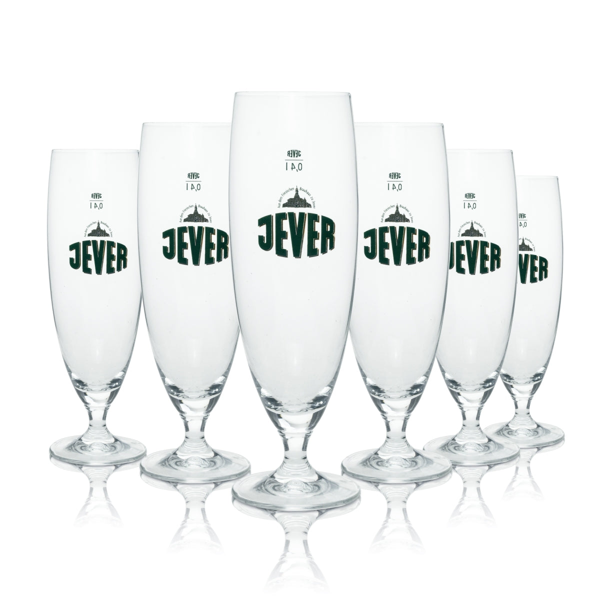 6 verres à bière Jever 0,4 l, forme tulipe, verres Pilsener Gastro calibrés, brasserie Nord