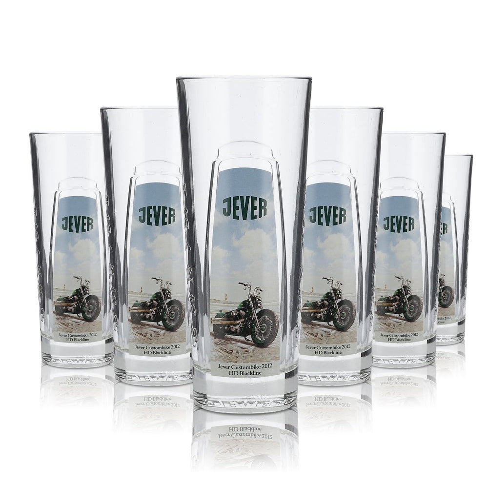 6 verres de collection Jever édition spéciale 0,4 l Harley Days Custom Bike HDV Rod 2012