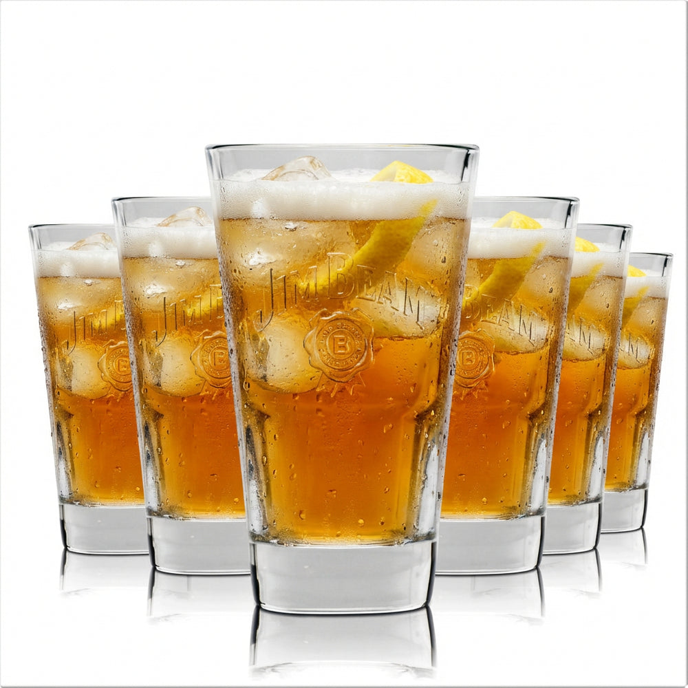 6 verres Jim Beam 340 ml empilables, verres à whisky long drink, calibrés, pour la restauration