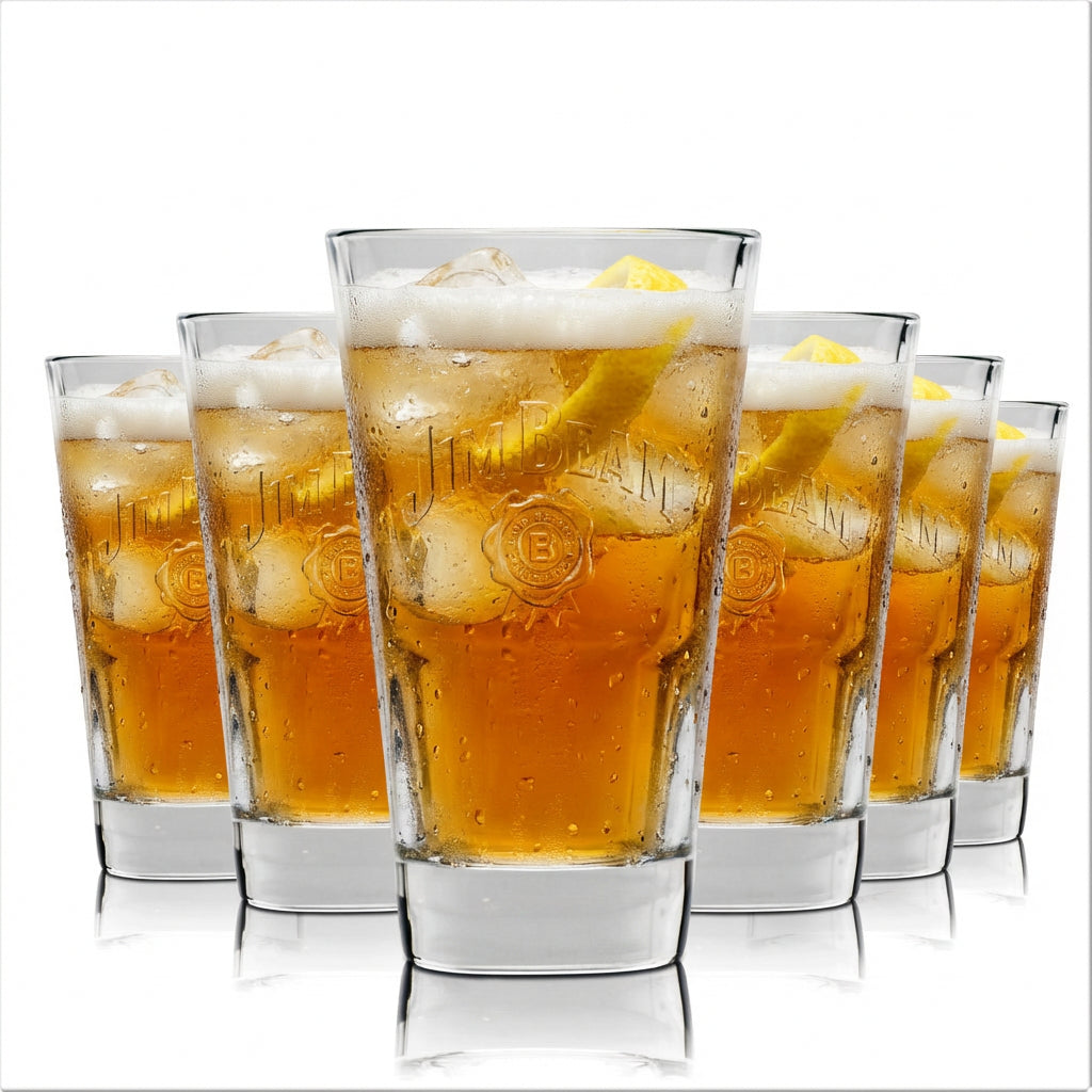 6 verres Jim Beam 340 ml empilables, verres à whisky long drink, calibrés, pour la restauration
