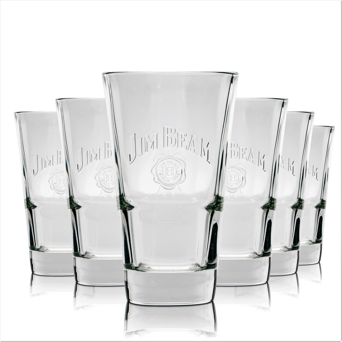 6 verres Jim Beam 340 ml empilables, verres à whisky long drink, calibrés, pour la restauration – Vue 2