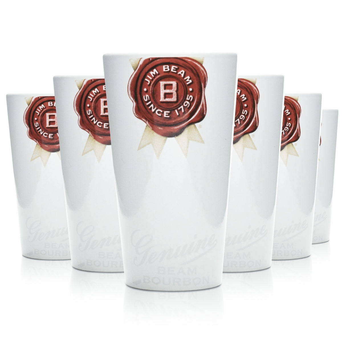 Lot de 6 tasses en céramique Jim Beam 0,4 l – Tasse en terre cuite sans anse pour whisky, cocktails et boissons chaudes