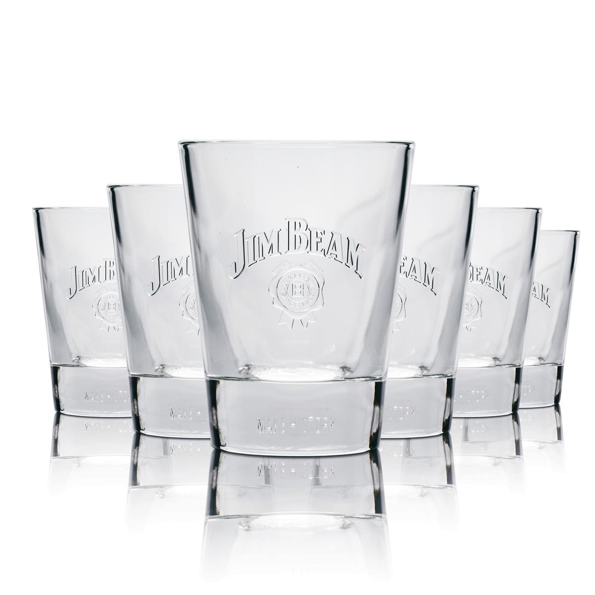 6 verres à whisky Jim Beam avec gravure