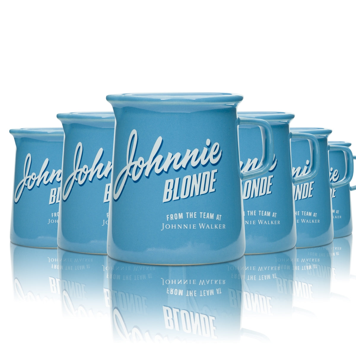 6 tasses en verre Johnnie Walker Blonde 0,3 l BLEU avec anse Carafe à whisky