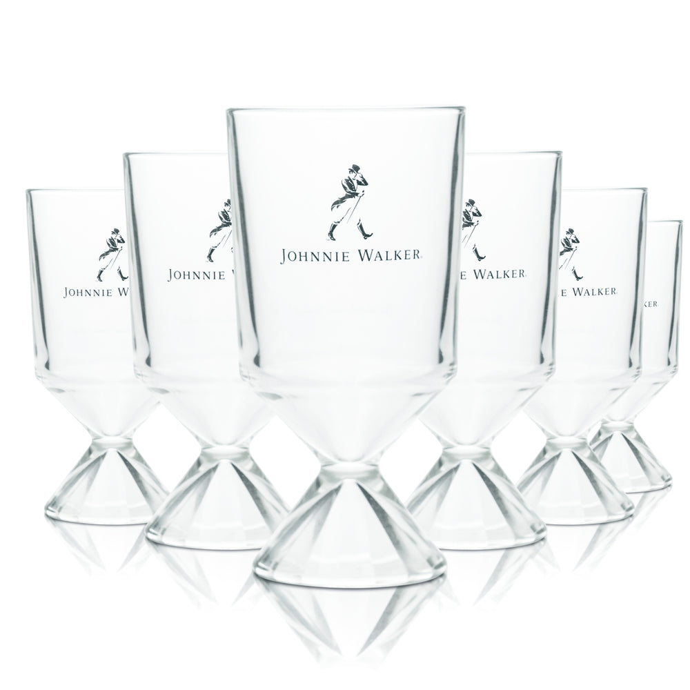 6 verres à whisky Johnnie Walker 0,45 l, verres à cocktail long drink, coupe, étiquette
