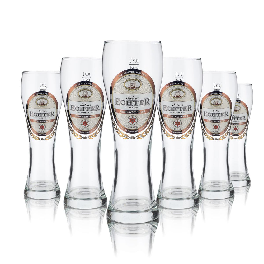 6 verres Julius Echter 0,3 l Hefweizen Wießbier, set Walchensee STERN
