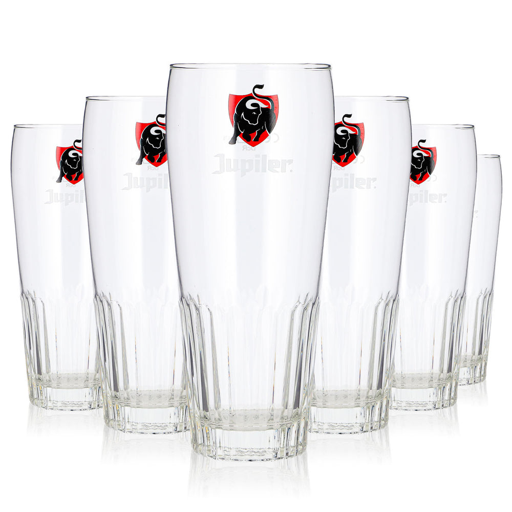 Lot de 6 verres à bière Jupiler 0,5 l « Longdrink » avec le logo « Willi » (lot de 6)
