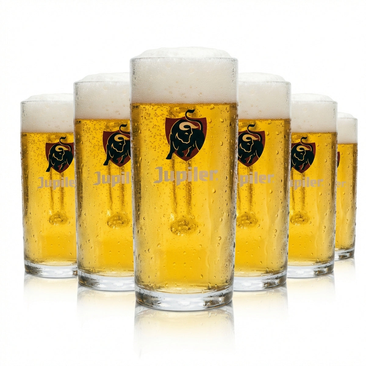 6 verres Jupiler 0,5 l, chopes, verres à bière, verres à bière belges, Belgique, Beer Jug