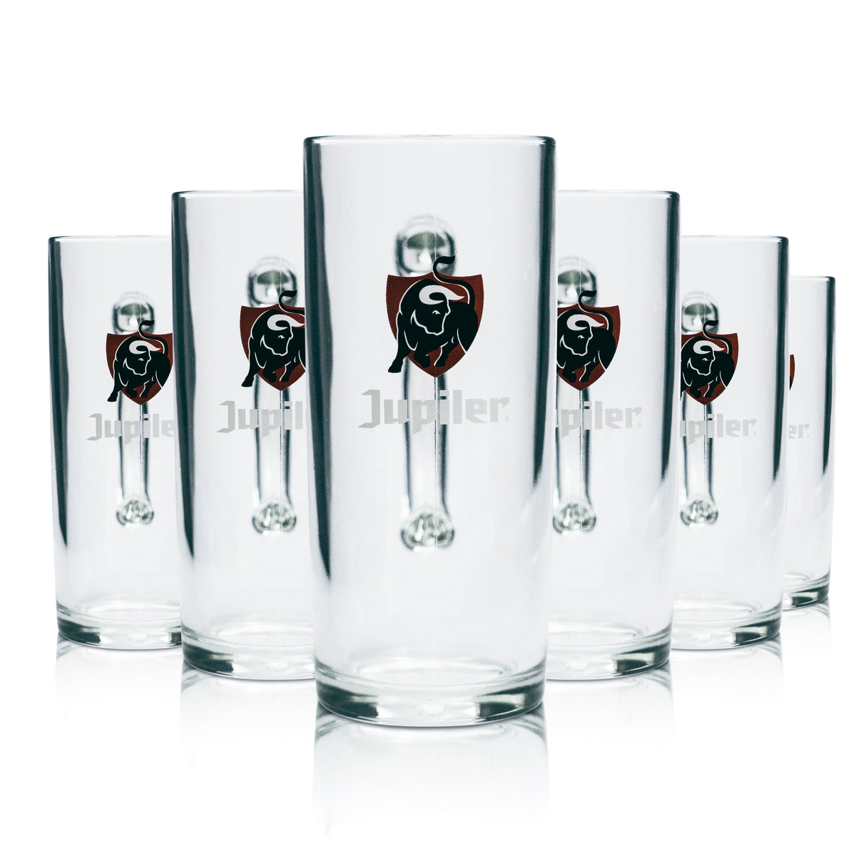 6 verres Jupiler 0,5 l, chopes, verres à bière, verres à bière belges, Belgique, Beer Jug – Vue 4