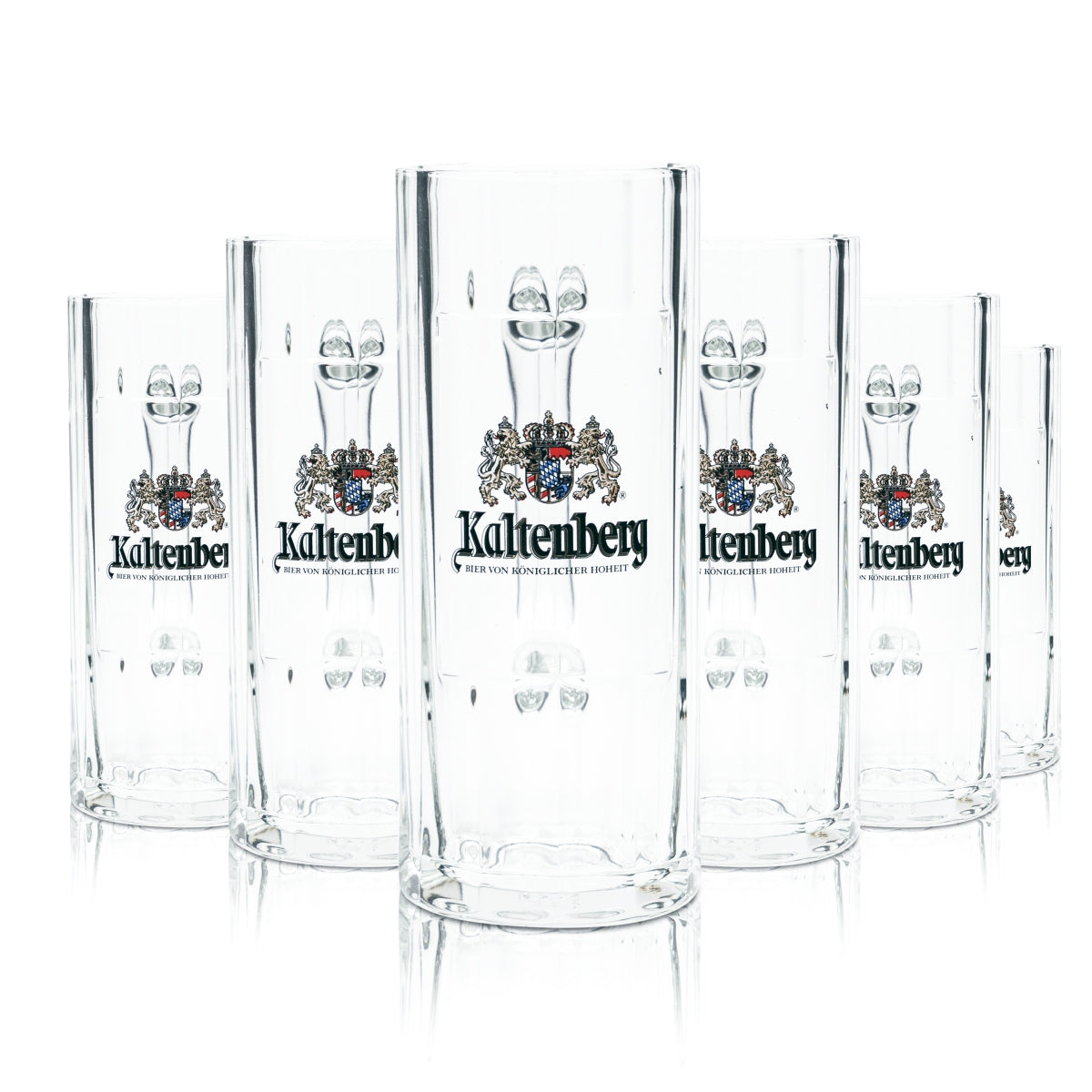 6 verres à bière Kaltenberg 0,3 l, chope Wallenstein Sahm Seidel, relief, anse