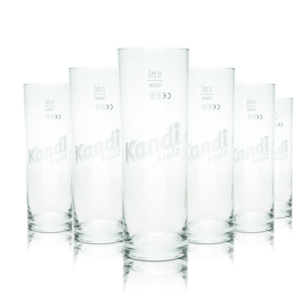 6 verres à bière Kandi Malz 0,25 l Willi Becher Malzbier Stange Set de verres Brasserie