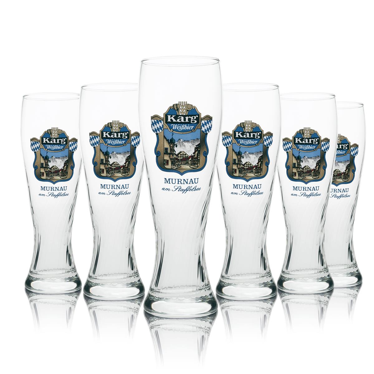 6 verres à bière Karg 0,5 l Weizen Murnau