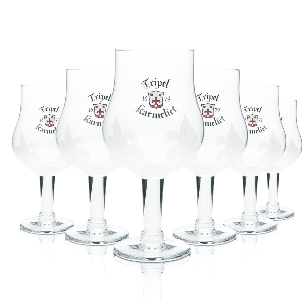 6 verres Karmeliet 0,33 l, verres à bière, verres à pied, verres givrés, verres de bar, verres de bistrot