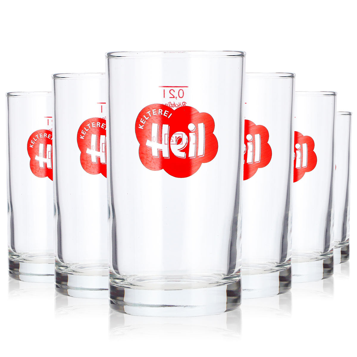 6 verres à cidre « Kelterei Heil » de 0,2 l, format long drink, logo rouge « Böckling » (lot de 6)