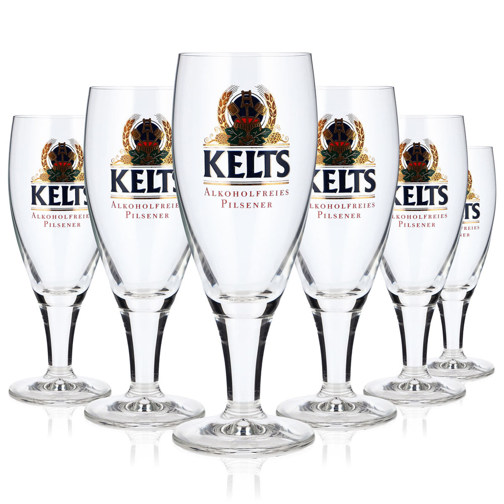 6 verres à bière Kelts de 0,2 l : verre à bière de type « Pokalglas », verre à bière « Sahm », verre à bière « Pils », verre à bière « Pint » (lot de 6)