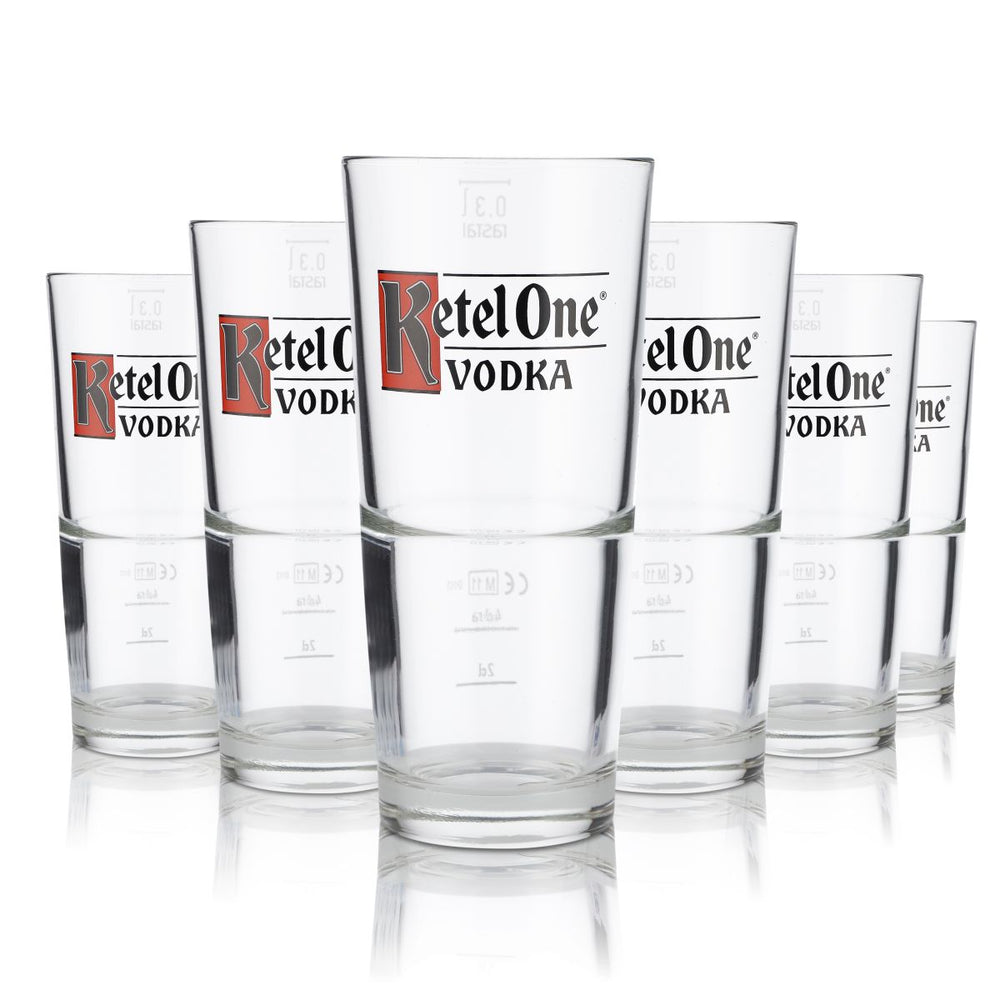 6x Ketel One Vodka Verres à shot Verres à vodka Verres à long drink Verres empilables 2 cl/4 cl 0,3 l